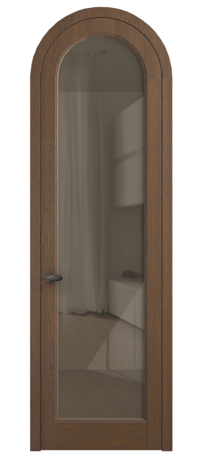 Межкомнатная дверь Палаццо 6814 Дуб каштановый матовый Рефлективное бронзовое стекло "Стопсол", калёное Цена 1620478 ₸ | Volhovec