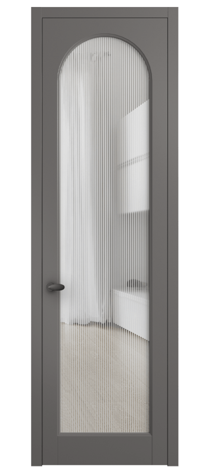 Межкомнатная дверь Палаццо 6804 Матовый классический серый Рифлёное стекло "Дюна", триплекс Цена 778899 ₸ | Volhovec