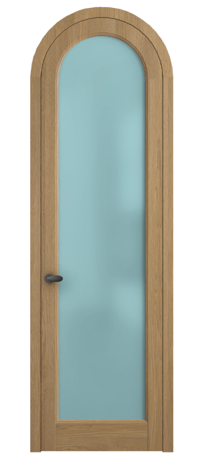 Межкомнатная дверь Palazzo 6814 Дуб пшеничный матовый Сатинированное голубое стекло, триплекс, 6мм Цена 1211400 ₸ | Volhovec