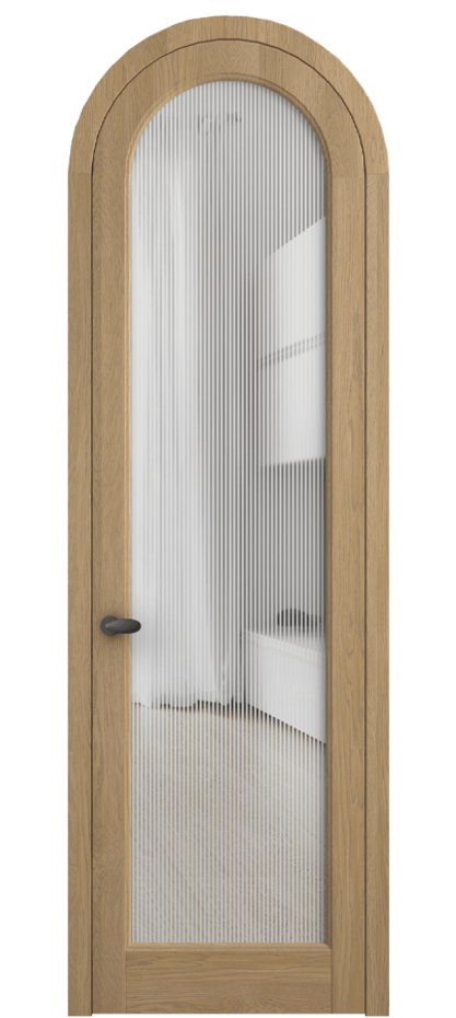 Межкомнатная дверь Палаццо 6814 Дуб соломенный матовый Рифлёное стекло "Дюна", триплекс Цена 1605358 ₸ | Volhovec