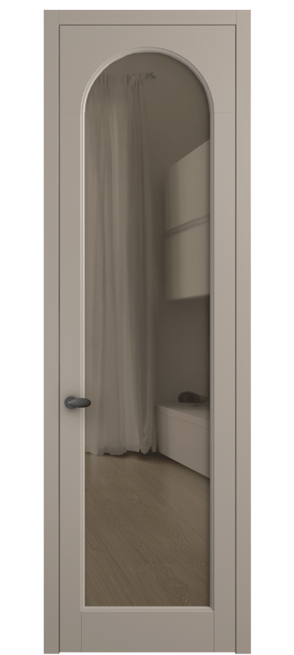 Межкомнатная дверь Палаццо 6804 Матовый бисквитный Прозрачное бронзовое стекло, триплекс Цена 733539 ₸ | Volhovec