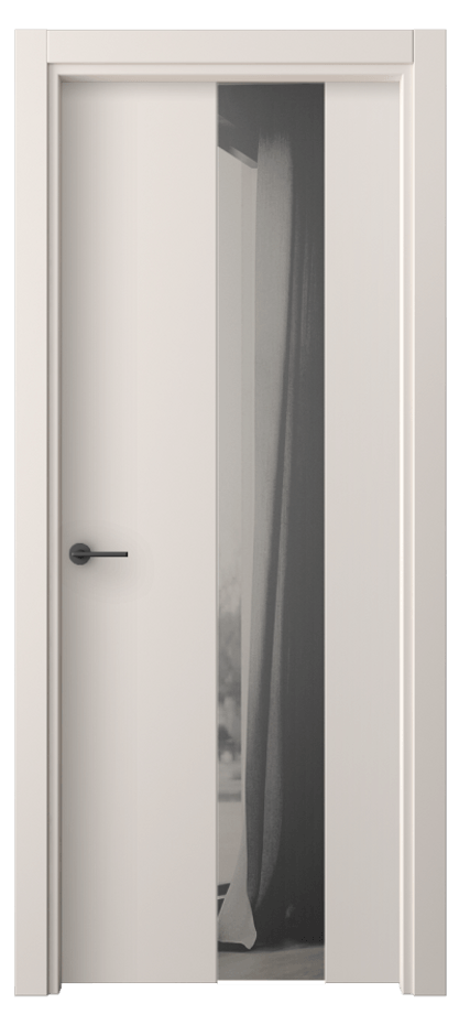 Межкомнатная дверь Фридом 4226 ПЭТ тёплый-белый Двустороннее серое зеркало, триплекс Цена 262326 ₸ | Volhovec