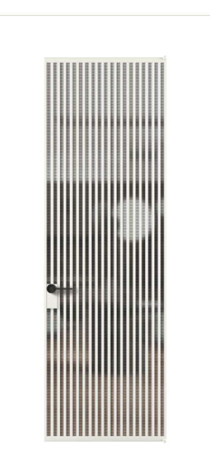 Алюминиевая дверь АЛПЛ040.06 Алюминий светло-серый Декоративное стекло с сеткой "Mesh silver", триплекс, 6 мм Цена 1142240  | Volhovec