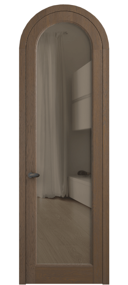 Межкомнатная дверь Палаццо 6814 Дуб туманный матовый Прозрачное бронзовое стекло, триплекс Цена 1559998 ₸ | Volhovec