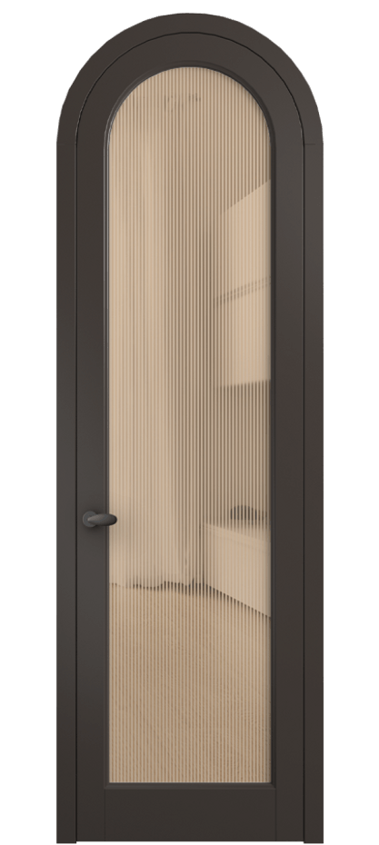 Межкомнатная дверь Palazzo 6814 Матовый антрацит Рифлёное оранжевое стекло "Дюна", триплекс Цена 818400 ₸ | Volhovec