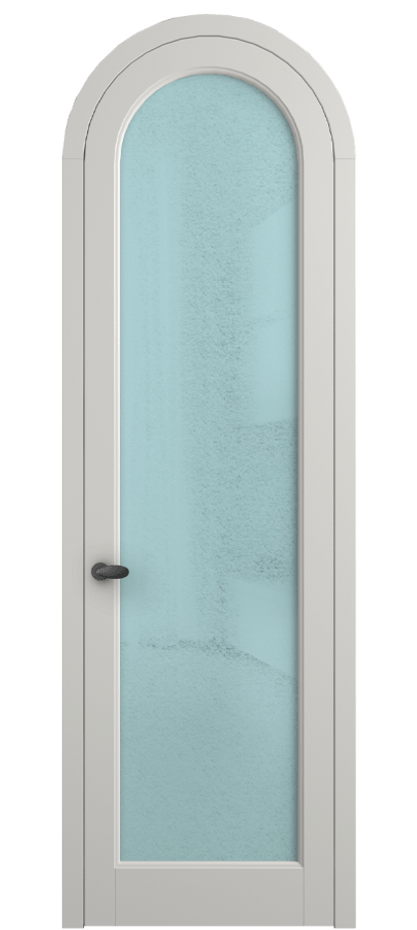 Межкомнатная дверь Палаццо 6814 Матовый серый Фактурное голубое стекло "Лёд", триплекс Цена 991562 ₸ | Volhovec