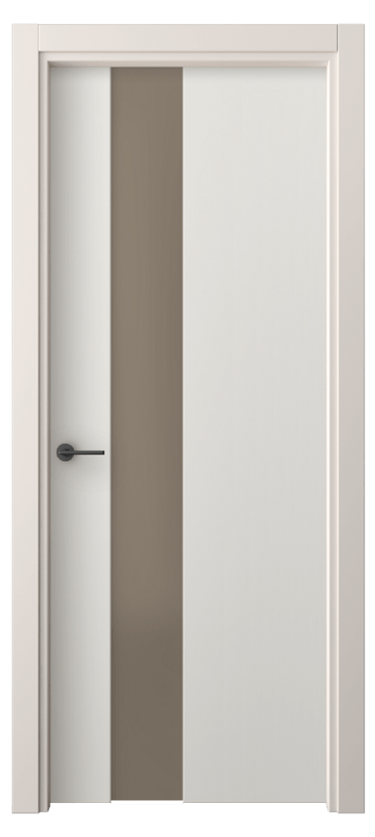 Межкомнатная дверь Фридом 4224 ПЭТ белоснежный Сатинированное бронзовое стекло, триплекс Цена 240024 ₸ | Volhovec