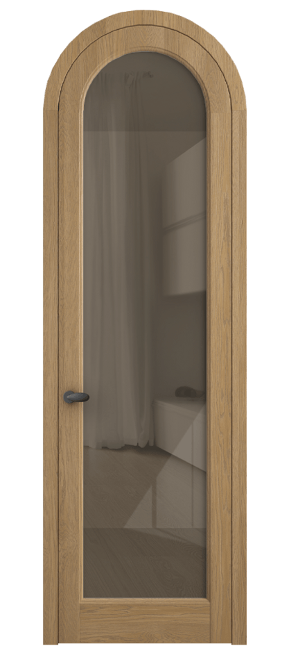 Межкомнатная дверь Палаццо 6814 Дуб пшеничный матовый Рефлективное бронзовое стекло "Стопсол", калёное Цена 1620478 ₸ | Volhovec