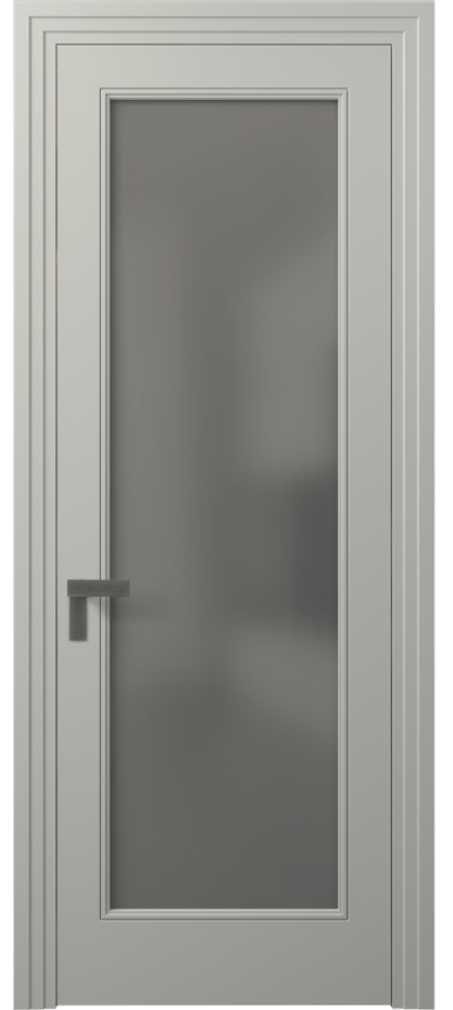 Межкомнатная дверь Rocca 8300 Матовый тёплый серый Сатинированное серое стекло, триплекс, 8 мм Цена 388871 ₸ | Volhovec