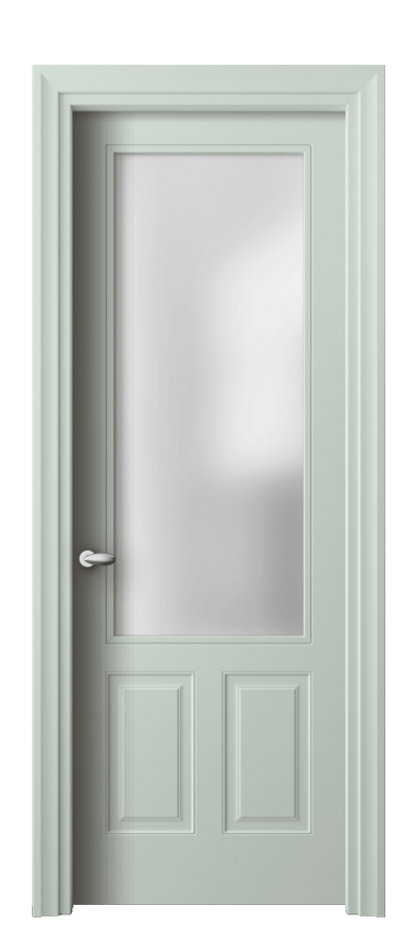 Дверь межкомнатная Esse 8522 Матовый белоснежный Сатинированное стекло Фигурный универсальный наличник МБЛ Цена 484600 ₸ Наличники уже входят в базовый комплект. Фабрика дверей Волховец 8 (800) 551 43 19 Межкомнатная дверь Esse 8522 Матовый белоснежный Сатинированное стекло Цена 484600 ₸ | Volhovec