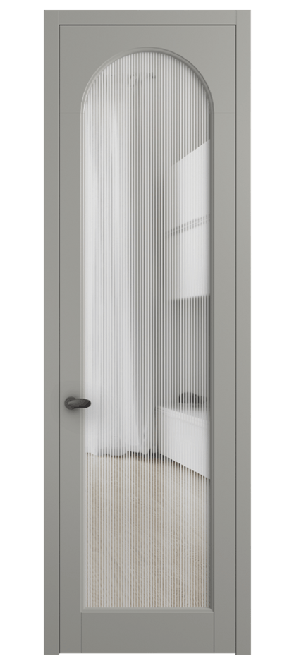 Межкомнатная дверь Палаццо 6804 Матовый нейтральный серый Рифлёное стекло "Дюна", триплекс Цена 778899 ₸ | Volhovec