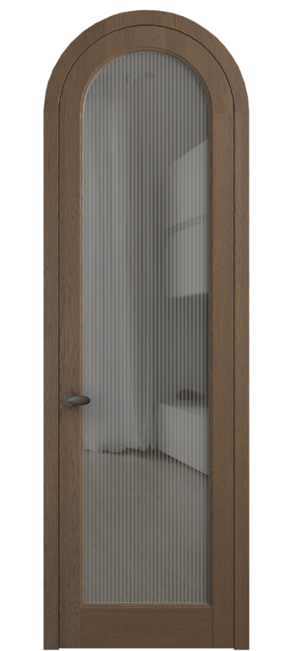 Межкомнатная дверь Палаццо 6814 Дуб туманный матовый Рифлёное серое стекло "Мору", триплекс Цена 1620478 ₸ | Volhovec