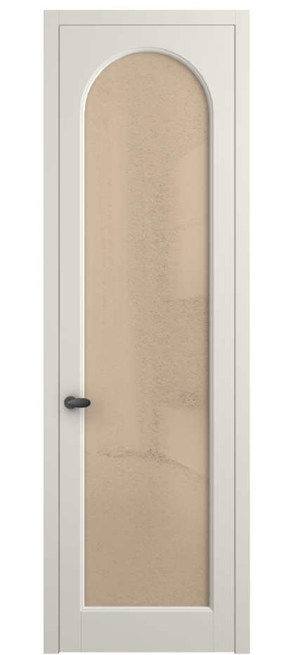 Межкомнатная дверь Палаццо 6804 Матовый жемчужный Фактурное оранжевое стекло "Лёд", триплекс Цена 778899 ₸ | Volhovec