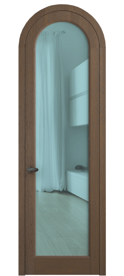 Межкомнатная дверь Palazzo 6814 Дуб туманный матовый Прозрачное голубое стекло, триплекс, 6мм Цена 1211400 ₸ | Volhovec