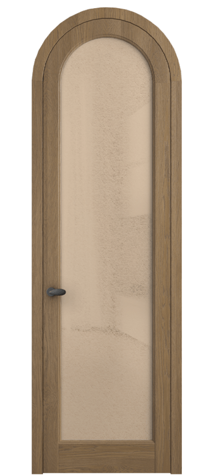 Межкомнатная дверь Палаццо 6814 Дуб мускатный матовый Фактурное оранжевое стекло "Лёд", триплекс Цена 1637866 ₸ | Volhovec