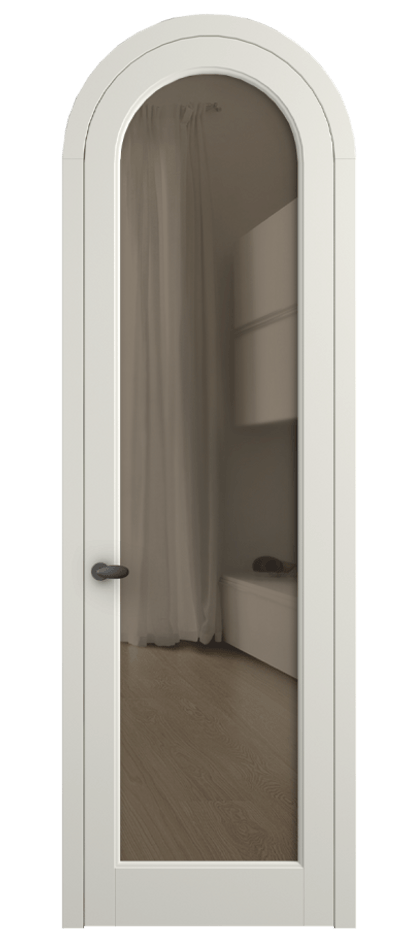 Межкомнатная дверь Палаццо 6814 Матовый жемчужный Прозрачное бронзовое стекло, триплекс Цена 946202 ₸ | Volhovec