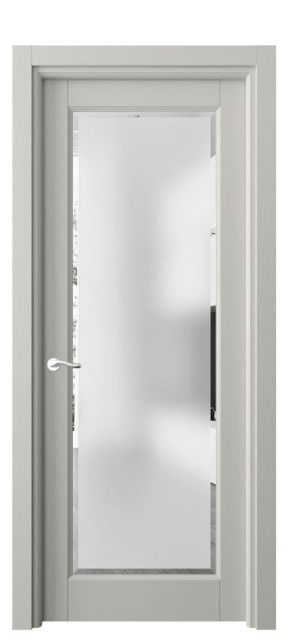 Межкомнатная дверь Лигнум 0700 Дуб тёплый серый Сатинированное стекло с фацетом Цена 993376 ₸ | Volhovec