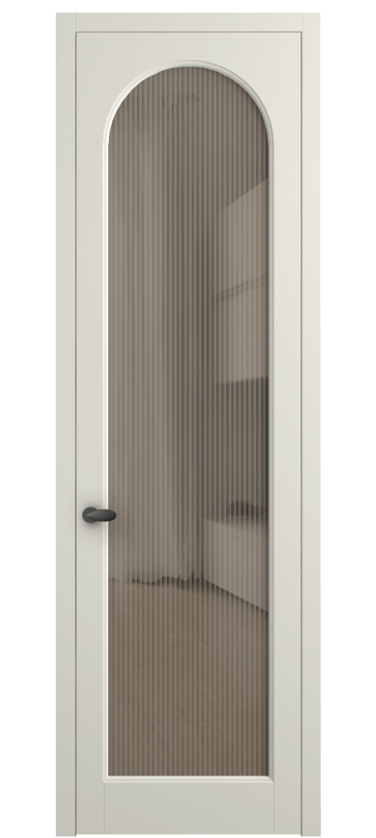 Межкомнатная дверь Палаццо 6804 Матовый жемчужный Рифлёное бронзовое стекло "Moru", триплекс Цена 794019 ₸ | Volhovec