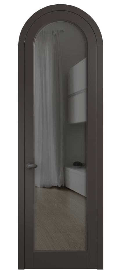 Межкомнатная дверь Палаццо 6814 Матовый антрацит Прозрачное серое стекло, триплекс Цена 946202 ₸ | Volhovec