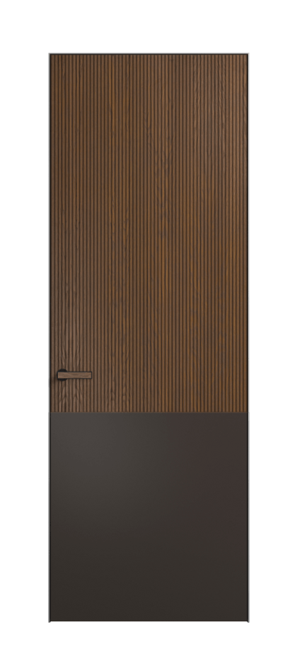 Межкомнатная дверь Velvet 8205 Дуб каштановый матовый - Матовый антрацит. Цена 768300  | Volhovec