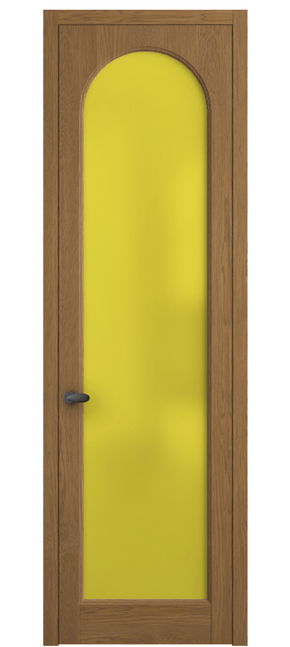 Межкомнатная дверь Palazzo 6804 Дуб пряный матовый Сатинированное жёлтое стекло, триплекс, 6мм Цена 871200 ₸ | Volhovec