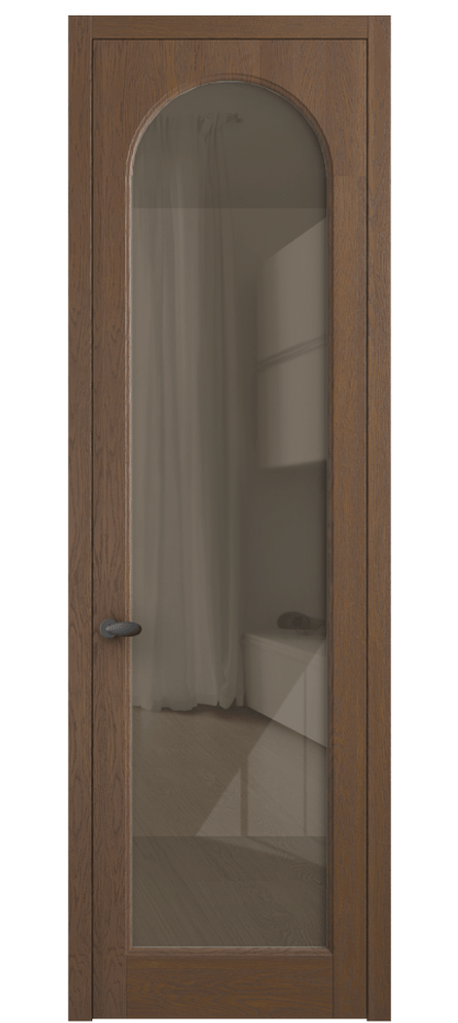 Межкомнатная дверь Палаццо 6804 Дуб каштановый матовый Рефлективное бронзовое стекло "Стопсол", калёное Цена 1181091 ₸ | Volhovec