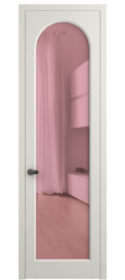 Межкомнатная дверь Palazzo 6804 Матовый жемчужный Прозрачное розовое стекло, триплекс Цена 605500 ₸ | Volhovec