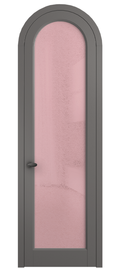 Межкомнатная дверь Палаццо 6814 Матовый классический серый Фактурное розовое стекло "Лёд", триплекс Цена 991562 ₸ | Volhovec