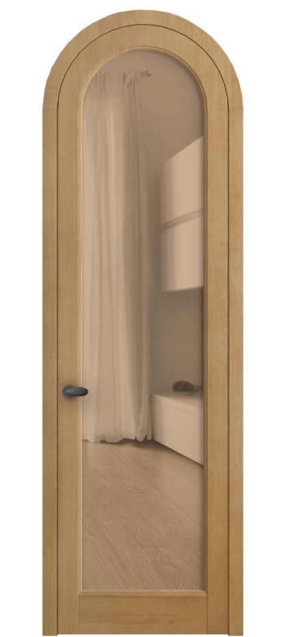 Межкомнатная дверь Palazzo 6814 Бук натуральный матовый Прозрачное оранжевое стекло, триплекс, 6мм Цена 1008600 ₸ | Volhovec