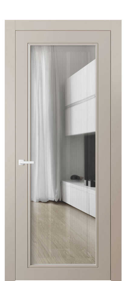 Дверь межкомнатная Нео Классик 8000 Матовый светло-бежевый Прозрачное стекло с гравировкой "Каннелюры", триплекс Гладкий компланарный наличник МСБЖ Цена 632764 ₸ Наличники уже входят в базовый комплект. Фабрика дверей Волховец 8 (800) 551 43 19 Межкомнатная дверь Нео Классик 8000 Матовый светло-бежевый Прозрачное стекло с гравировкой "Каннелюры", триплекс Цена 632764 ₸ | Volhovec
