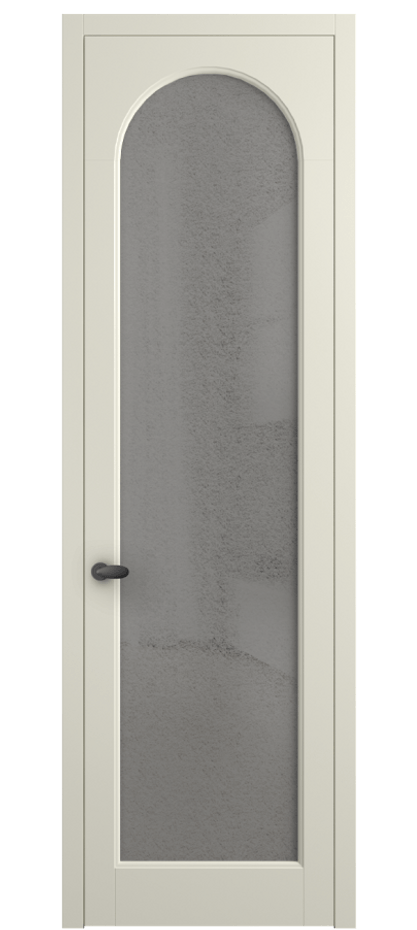 Межкомнатная дверь Palazzo 6804 Матовый молочно-белый Фактурное серое стекло "Лёд", триплекс Цена 642900 ₸ | Volhovec