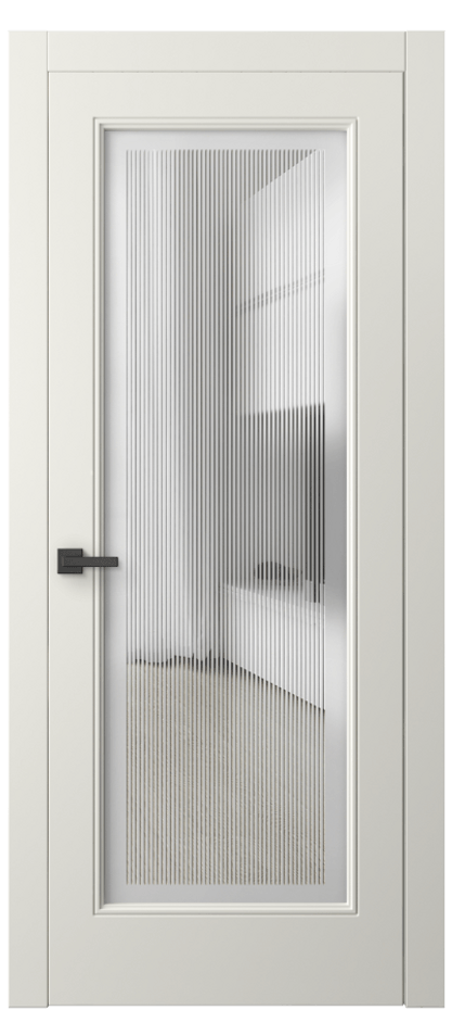 Межкомнатная дверь Линия 8300 Матовый жемчужный Сатинированное с гравировкой "Каннелюры", триплекс Цена 632764 ₸ | Volhovec