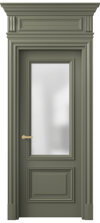 Межкомнатная дверь Антик 7302 Матовый оливковый тёмный Сатинированное стекло Цена 1211936 ₸ | Volhovec