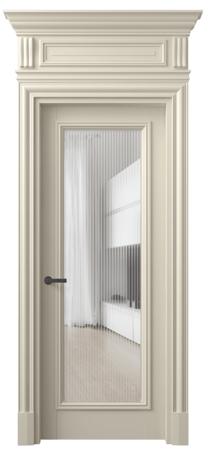 Межкомнатная дверь Antique 7300 Бук бежево-серый Рифлёное стекло "Moru", триплекс, 8 мм Цена 804850 ₸ | Volhovec