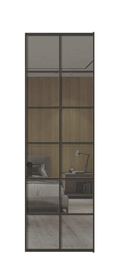 Алюминиевая дверь АЛПЛ040.05 Алюминий антрацит Рефлективное серое стекло "Stopsol", калёное Цена 982610  | Volhovec