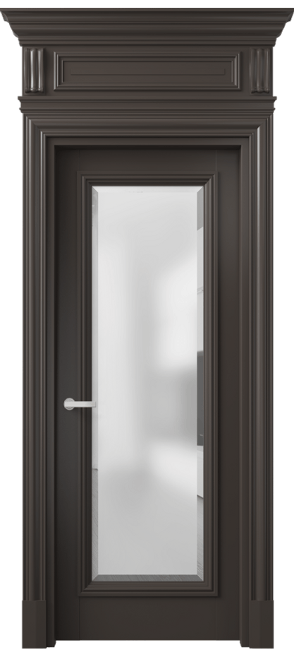 Дверь межкомнатная Антик 7300 Матовый антрацит Сатинированное стекло с фацетом КЭП + Объёмный фриз + Карниз МАН Цена 1227056 ₸ Наличники уже входят в базовый комплект. Фабрика дверей Волховец 8 (800) 551 43 19 Межкомнатная дверь Антик 7300 Матовый антрацит Сатинированное стекло с фацетом Цена 1227056 ₸ | Volhovec