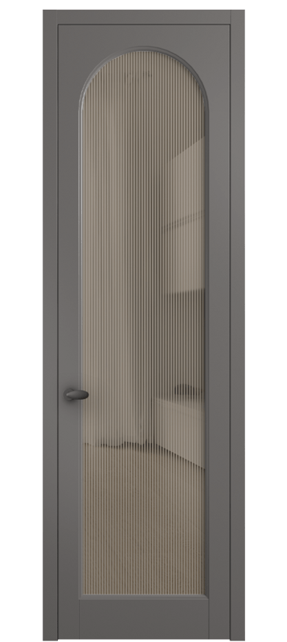 Межкомнатная дверь Палаццо 6804 Матовый классический серый Рифлёное бронзовое стекло "Дюна", триплекс Цена 778899 ₸ | Volhovec