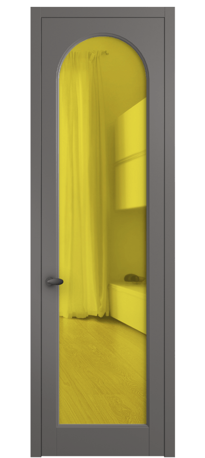 Межкомнатная дверь Palazzo 6804 Матовый классический серый Прозрачное жёлтое стекло, триплекс Цена 605500 ₸ | Volhovec