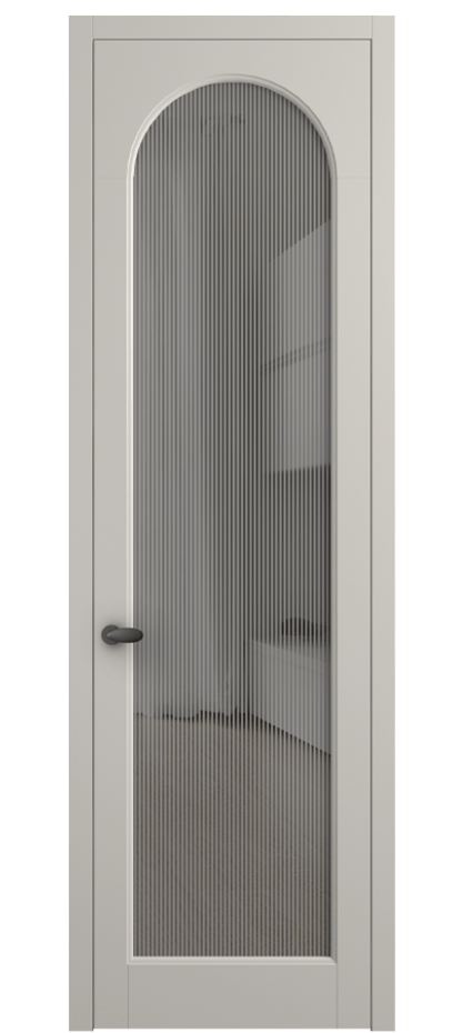 Межкомнатная дверь Палаццо 6804 Матовый облачно-серый Рифлёное серое стекло "Дюна", триплекс Цена 778899 ₸ | Volhovec
