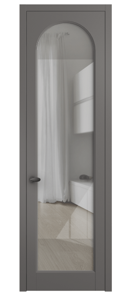 Межкомнатная дверь Палаццо 6804 Матовый классический серый Рефлективное прозрачное стекло "Стопсол", калёное Цена 794019 ₸ | Volhovec