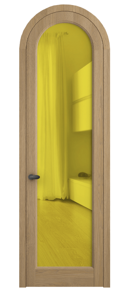 Межкомнатная дверь Palazzo 6814 Дуб соломенный матовый Прозрачное жёлтое стекло, триплекс, 6мм Цена 1211400 ₸ | Volhovec