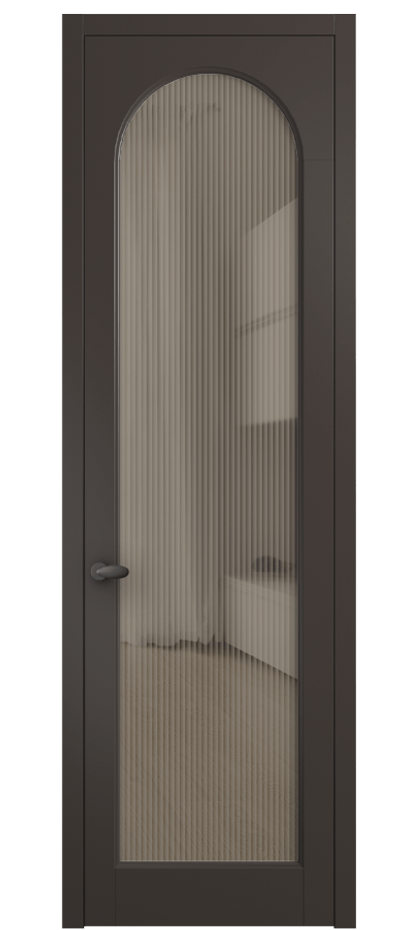 Межкомнатная дверь Палаццо 6804 Матовый антрацит Рифлёное бронзовое стекло "Мору", триплекс Цена 794019 ₸ | Volhovec