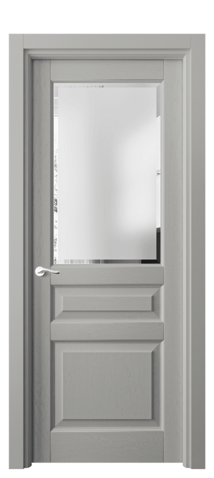 Межкомнатная дверь Лигнум 0710 Дуб нейтральный серый Сатинированное стекло с фацетом Цена 1033444 ₸ | Volhovec