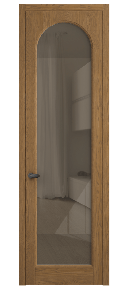 Межкомнатная дверь Палаццо 6804 Дуб пряный матовый Рефлективное бронзовое стекло "Стопсол", калёное Цена 1181091 ₸ | Volhovec