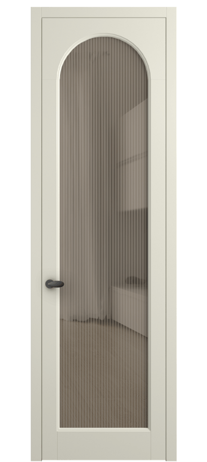 Межкомнатная дверь Palazzo 6804 Матовый молочно-белый Рифлёное бронзовое стекло "Moru", триплекс Цена 655400 ₸ | Volhovec