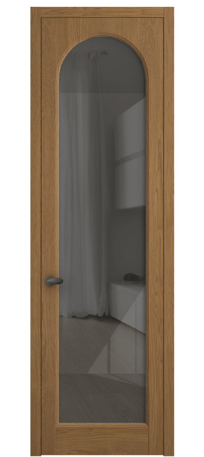 Межкомнатная дверь Палаццо 6804 Дуб пряный матовый Рефлективное серое стекло "Stopsol", калёное Цена 1181091 ₸ | Volhovec
