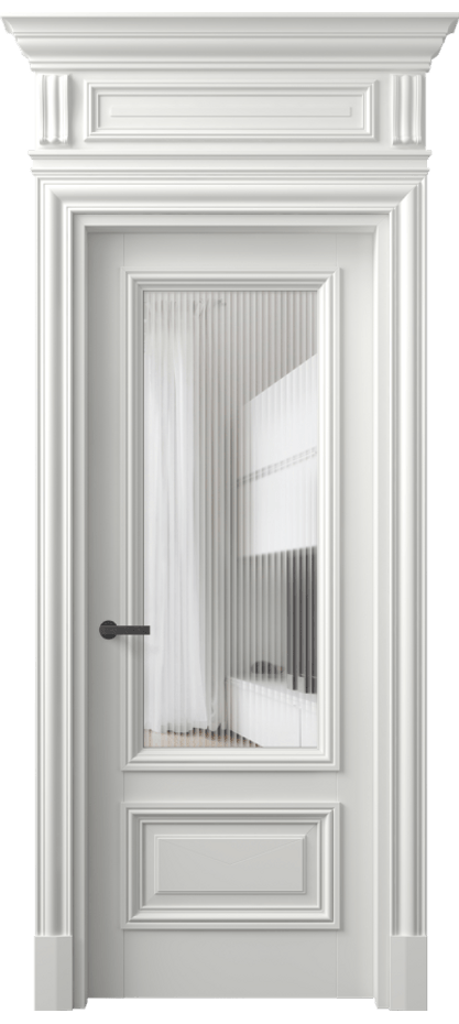 Межкомнатная дверь Антик 7306 Матовый светло-серый Рифлёное стекло "Мору", триплекс Цена 1272416 ₸ | Volhovec