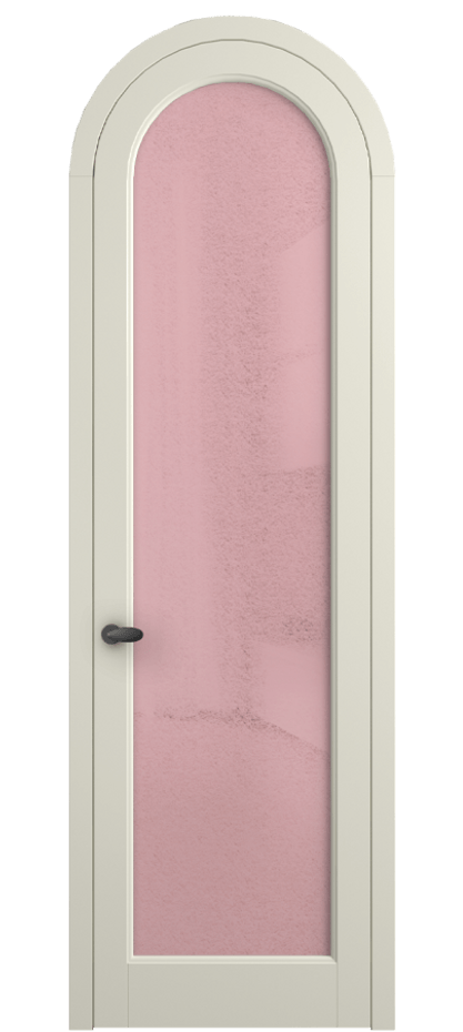 Межкомнатная дверь Палаццо 6814 Матовый молочно-белый Фактурное розовое стекло "Лёд", триплекс Цена 991562 ₸ | Volhovec