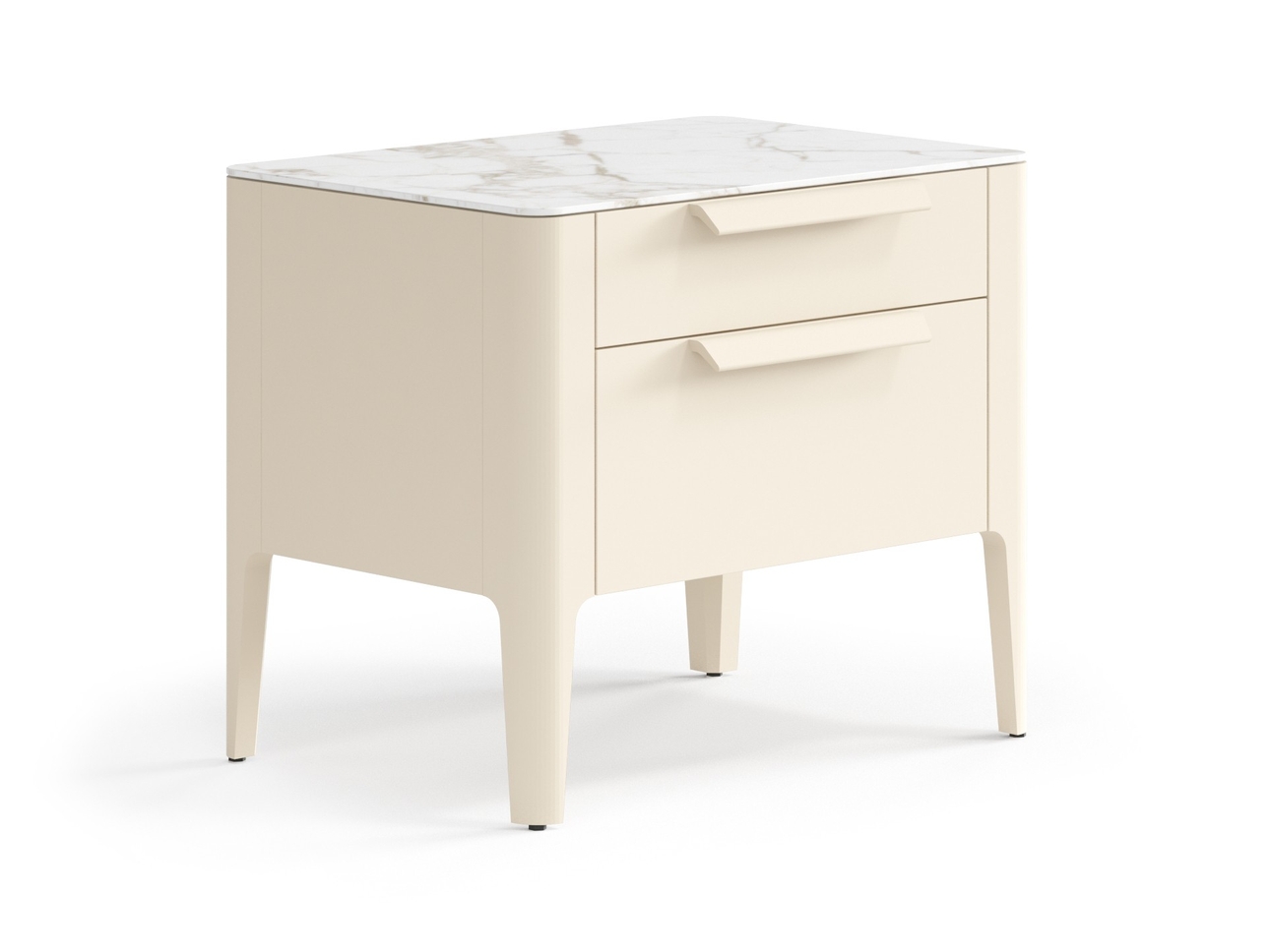 Тумба прикроватная Piega 2 ящика Матовый светло-бежевый