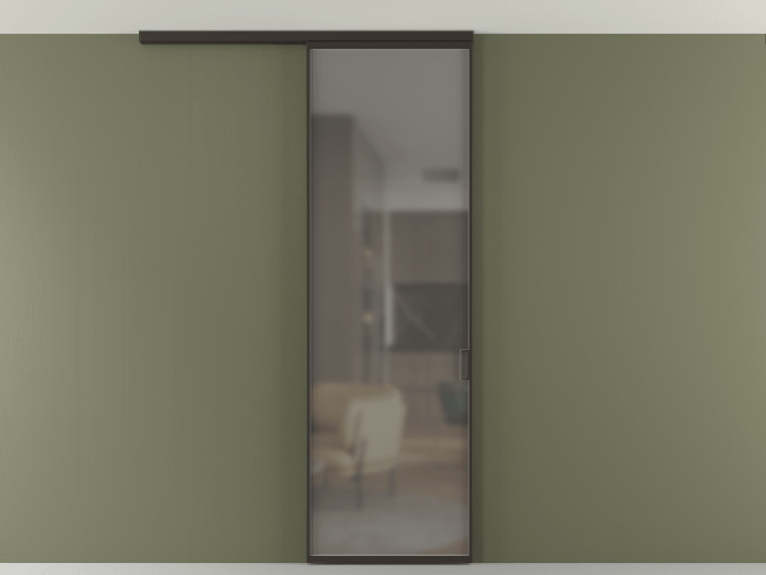 Перегородка Formato вдоль стены на потолок одностворчатая #VENDORCODE# #FURNISH# #GLASS# Цена #PRICE# #CURRENCY# | Volhovec